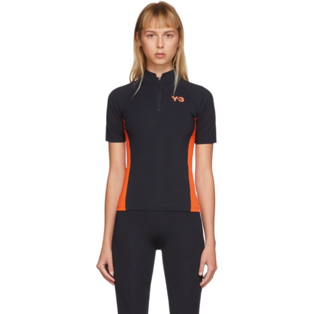 Adidas Y-3 Black and Orange Sport Turtleneck, NWT.